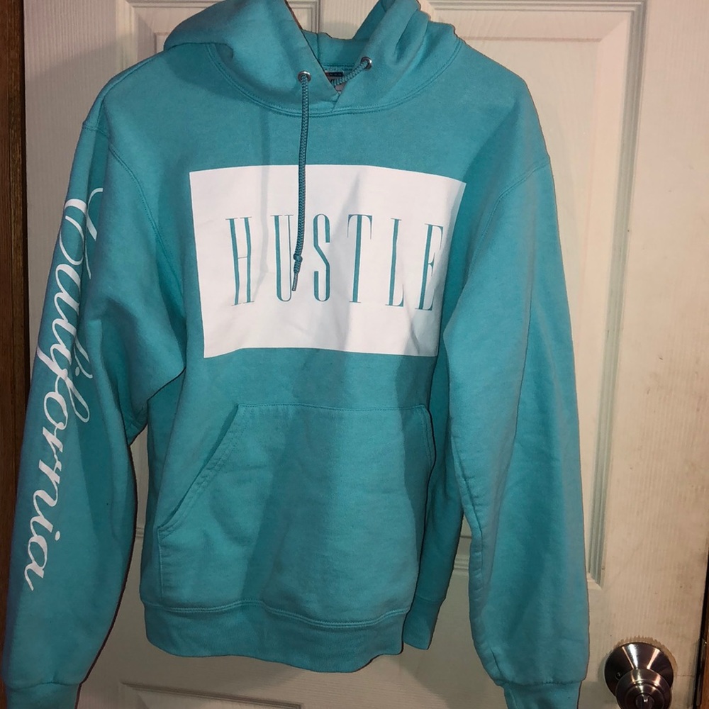 Blue pull over hoodie